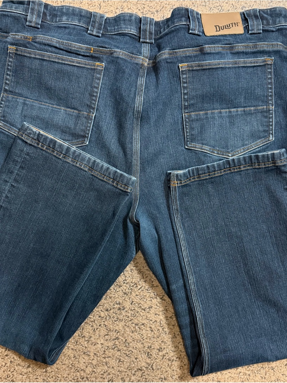 Duluth Trading Co Men's Dark Relaxed Fit Leg Jeans Ballroom Double Flex 48x30